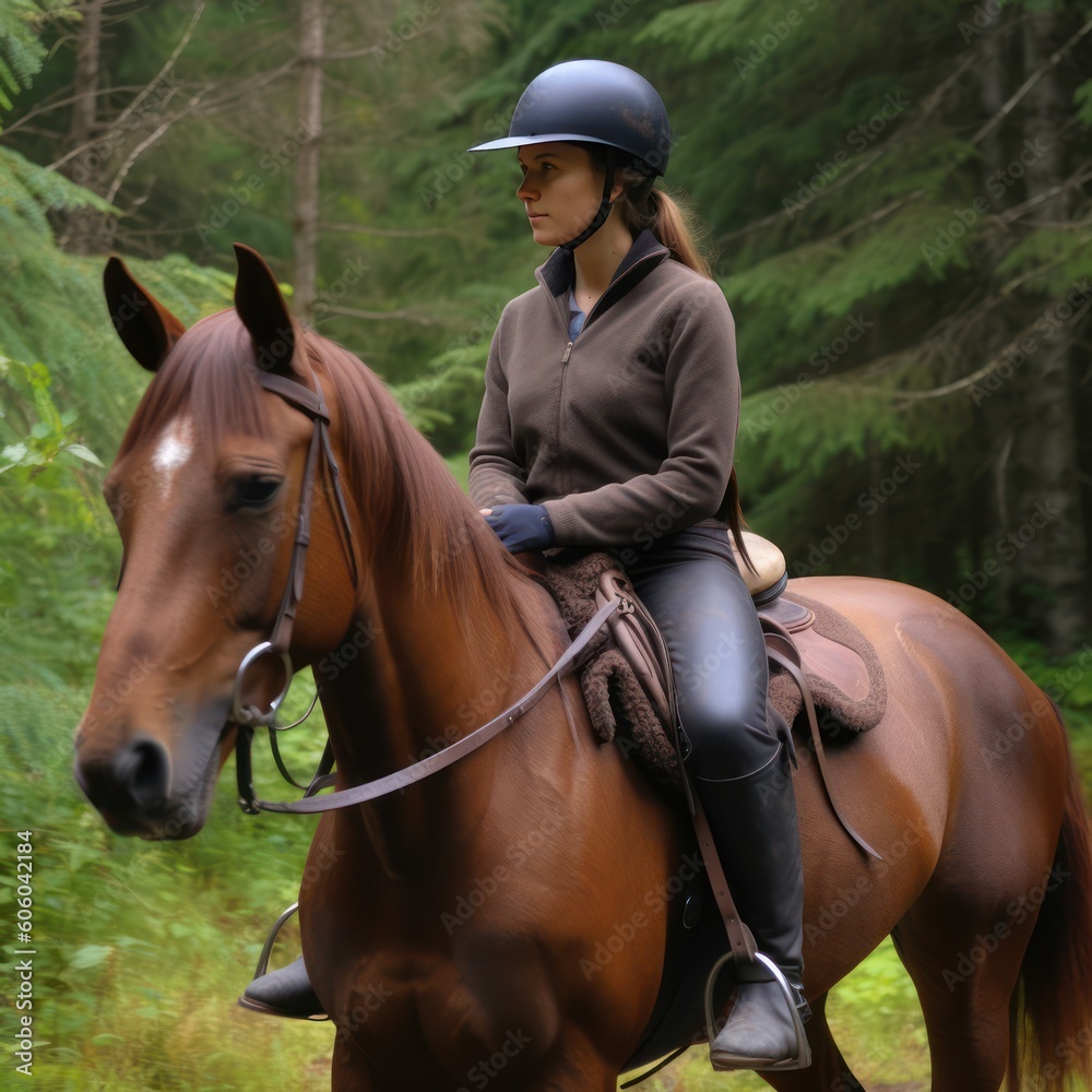 Obraz premium woman riding horse