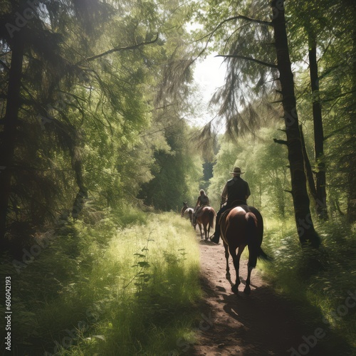 person riding a horse in the forest © Man888