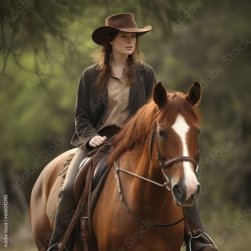 woman riding a horse © Man888