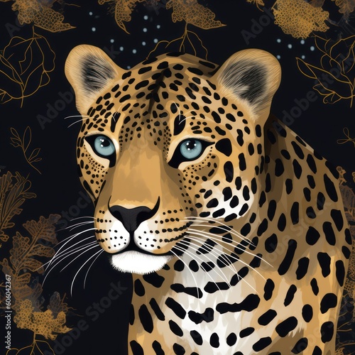 leopard on black