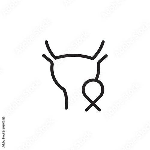Gallbladder Ribbon Cancer Outline Icon