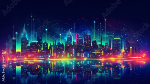 City At Night Wallpaper Generative AI