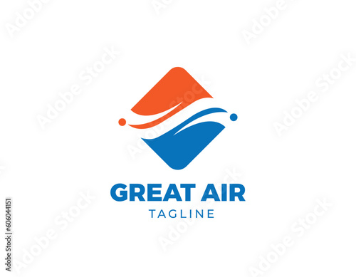Simple Air Conditioner Warm and Cool Business Related Logo Design Template