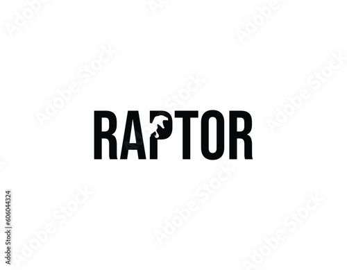 Simple Typography Raptor Logo Design Template
