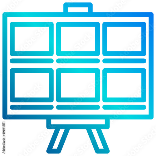 Story board gradient line icon