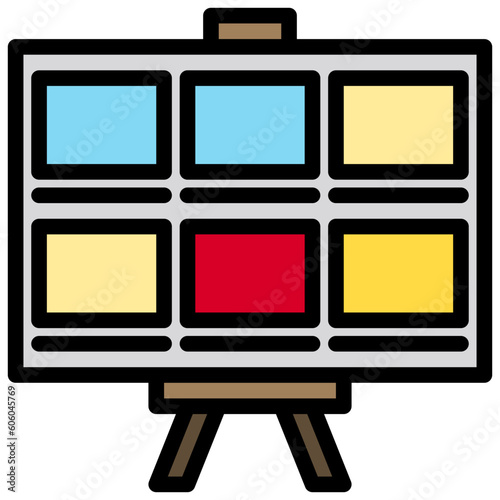 Story board filled outline icon