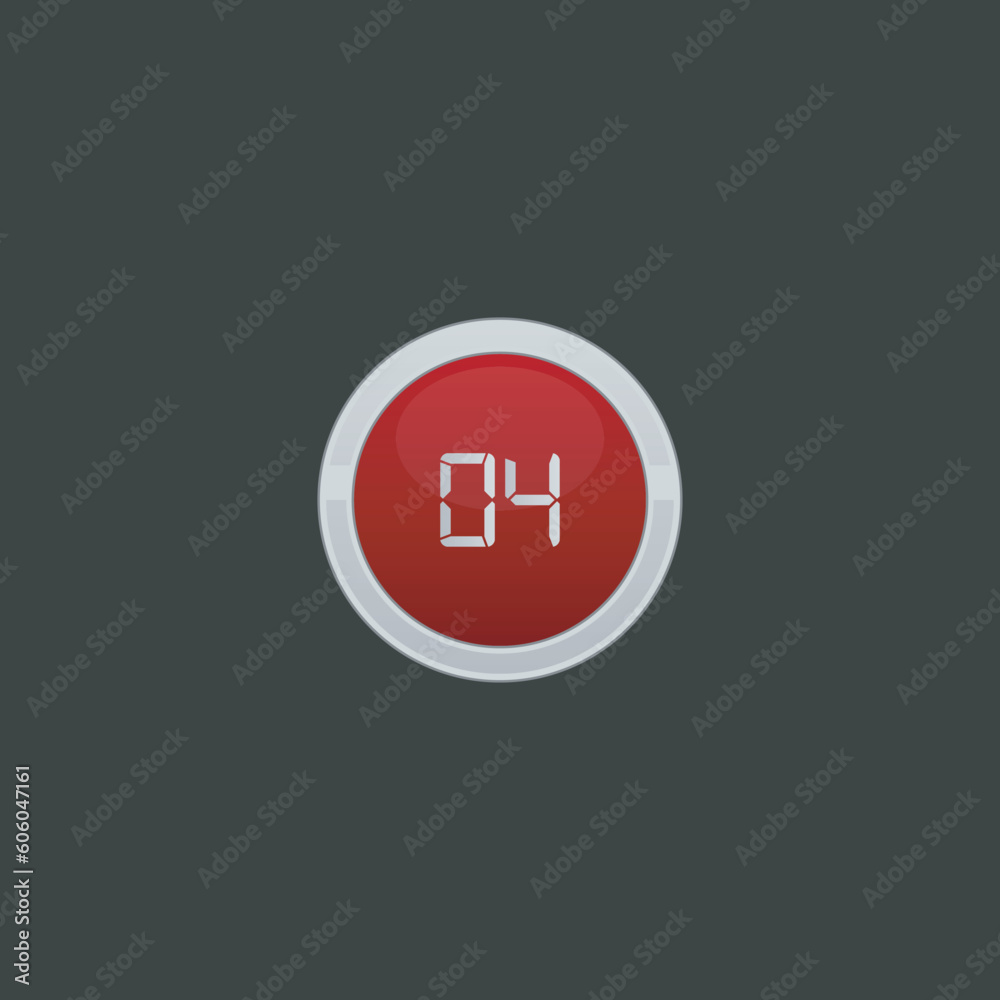 Obraz premium vector number four button icon collection.