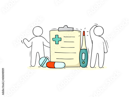 Doctor and nurse with medical report, health record