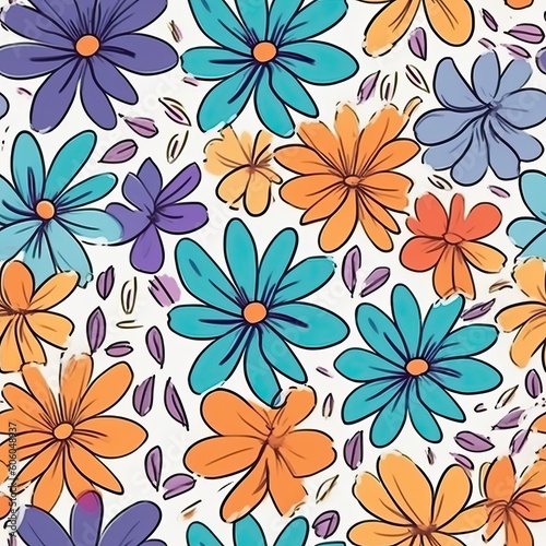 Fashionable pattern simple flower Floral seamless background for textiles  fabrics  covers  wallpapers  print  gift wrapping and scrapbooking  