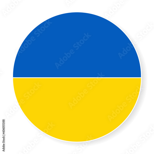 Free Download The image of the flag of Ukraine in the form of a circle with a stroke and a shadow. Vector - GFXLoad