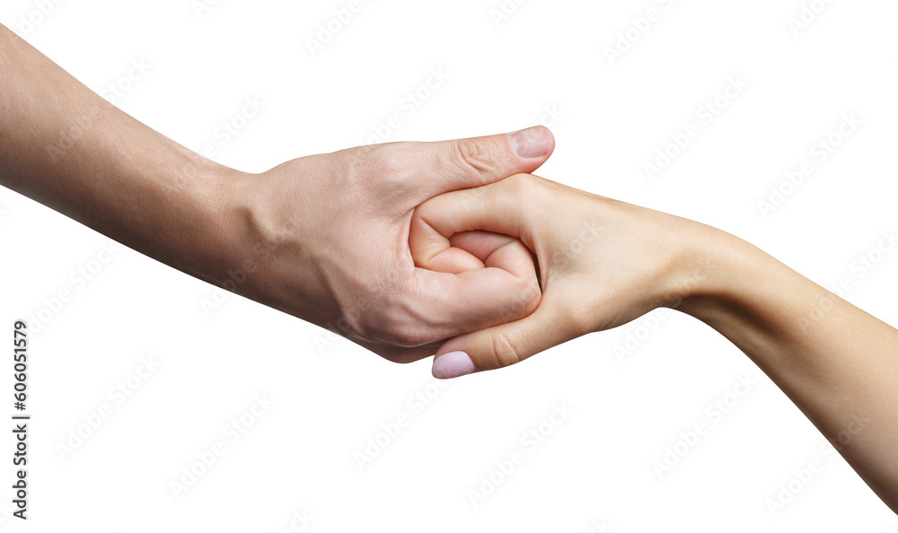 Man and woman holding hands, cut out Man and woman holding hands, cut out