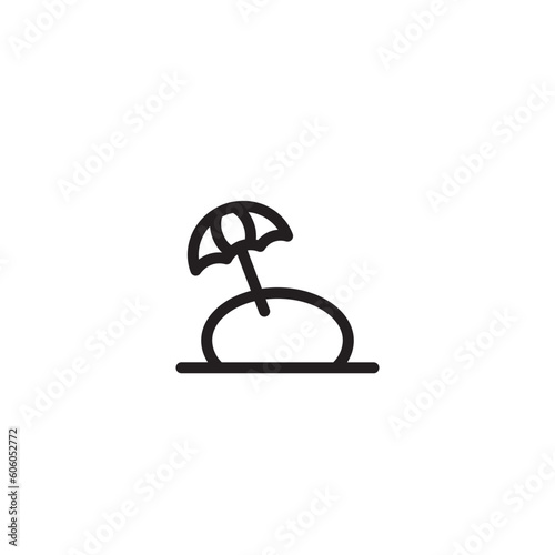 Becach Sea Summern Outline Icon photo