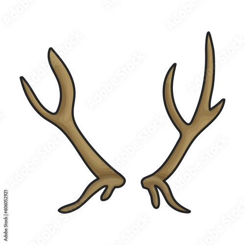 Elk horn vector icon.Color vector icon isolated on white background elk horn.