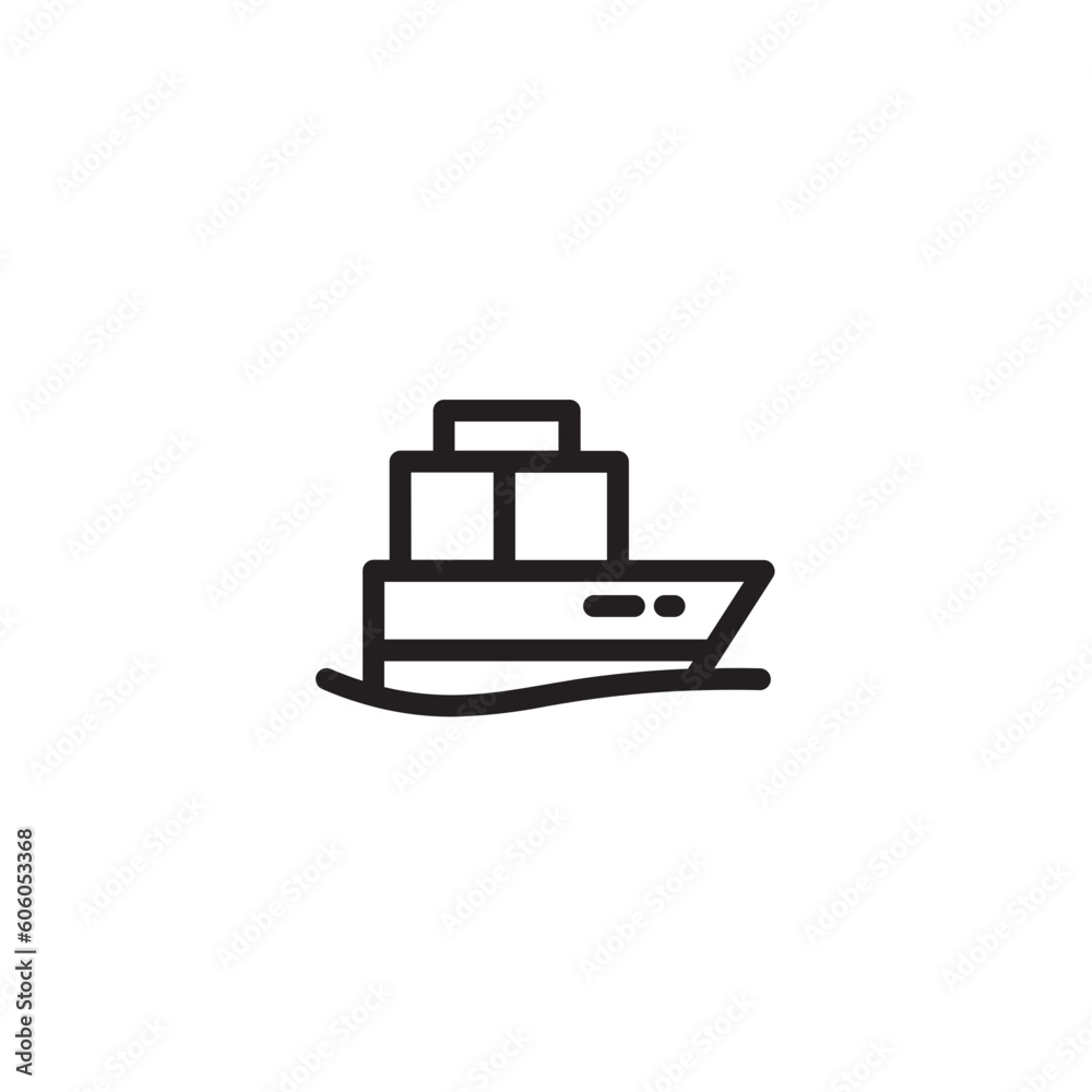 Boat Frame Ocean Outline Icon Boat Frame Ocean Outline Icon