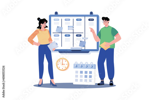 Project manager creating timelines and deliverables for a new project.