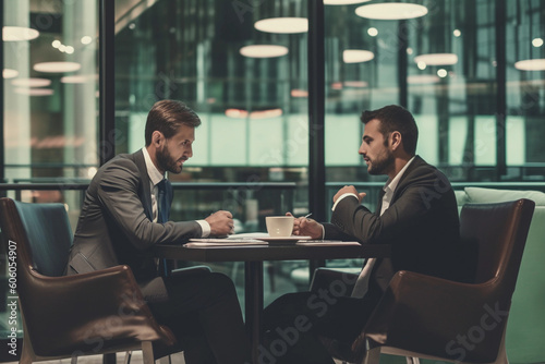 Two Businessmen Discussing a Project