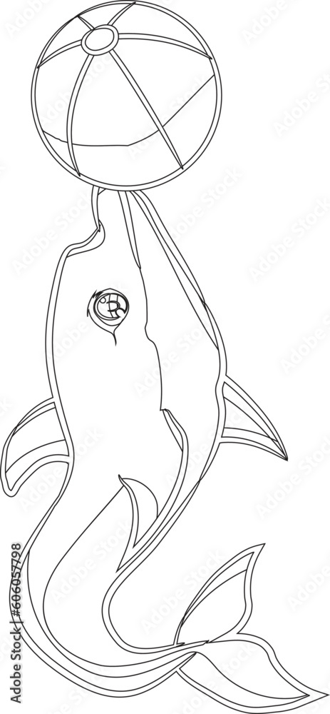 Cartoon Dolphin Vector Graphic