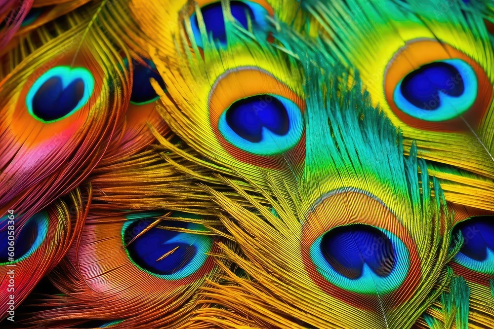 Obraz premium peacock feather close up