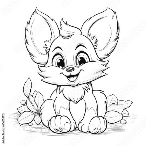 Animal coloring book, coloring page on white background