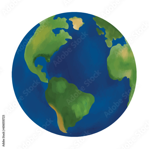 earth globe on white