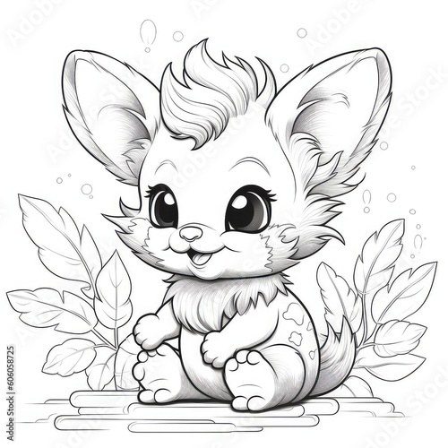 Animal coloring book, coloring page on white background