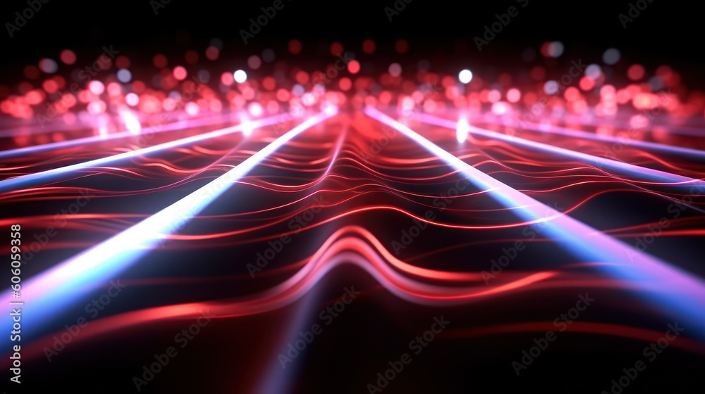 Crimson Velocity: A Dynamic Abstract Futuristic Background. Generative AI