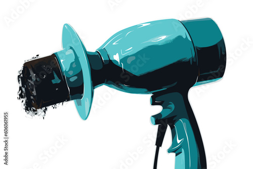 electric hair dryer isolated