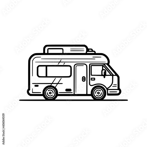 Caravan vector illustration isolated on transparent background
