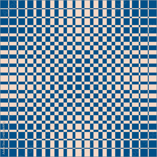 Halftone seamless pattern. Trendy vector geometric half-tone background with square grid, net, mesh. Blue checkered pattern. Gradient transition effect texture. Retro vintage style abstract design
