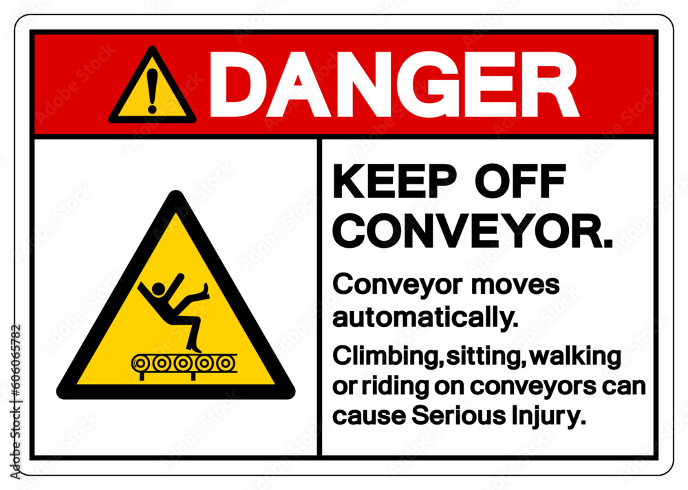 Danger Conyeyor Keep Off Symbol Sign, Vector Illustration, Isolate On White Background Label .EPS10 Danger Conyeyor Keep Off Symbol Sign, Vector Illustration, Isolate On White Background Label .EPS10