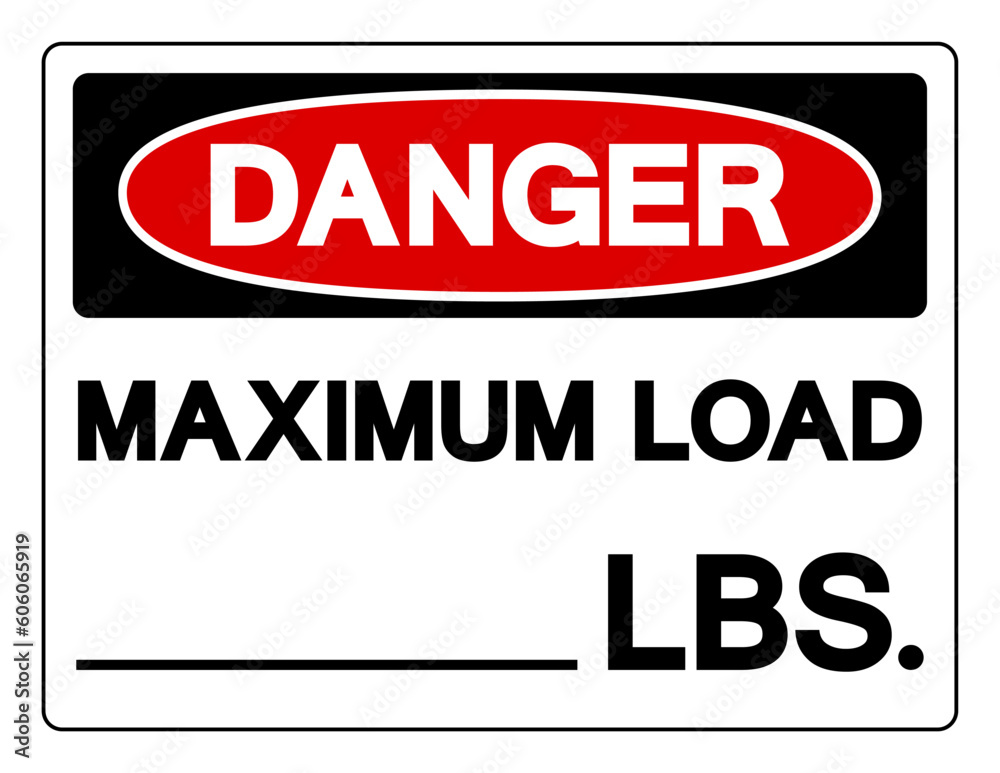 Danger Maximum Load LBS Symbol Sign, Vector Illustration, Isolate On White Background Label .EPS10 Danger Maximum Load LBS Symbol Sign, Vector Illustration, Isolate On White Background Label .EPS10