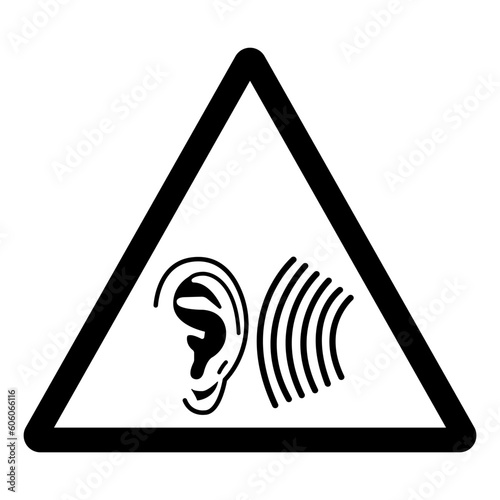 Warning High Noise Area Symbol Sign ,Vector Illustration, Isolate On White Background Label. EPS10
