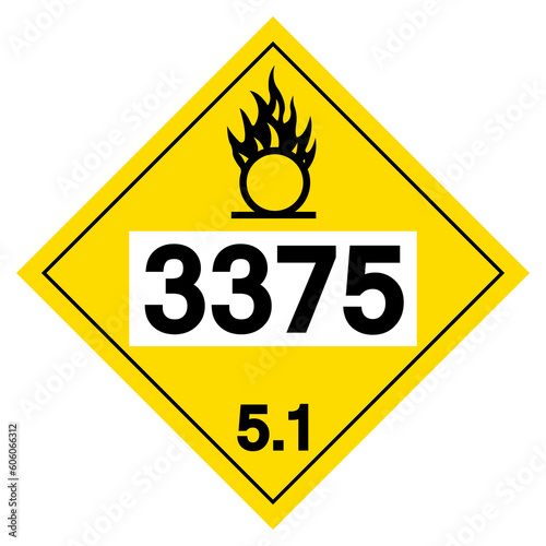 UN3375 Class 5.1 Ammonium nitrate Symbol Sign, Vector Illustration, Isolate On White Background, Label .EPS10