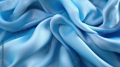 Blue sateen background. Ai generated illustration.