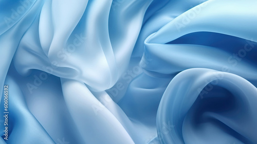 Blue sateen background. Ai generated illustration. photo