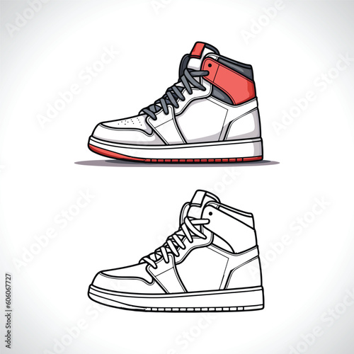 Jordan Sneaker Vector Illustration Clean Style Shoe Logo Design