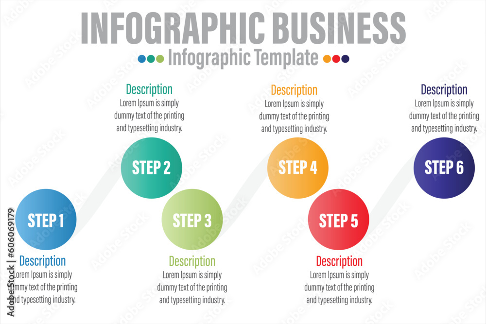 Abstract infographics number options template with Six 6 steps, with Six 6 label. Can be used for workflow layout, diagram, business step options, banner, web design. Abstract infographics number options template with Six 6 steps, with Six 6 label. Can be used for workflow layout, diagram, business step options, banner, web design.