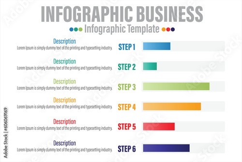 Modern Bar Business Infographic. Bar chart infographic template. Abstract digital business Infographic. Can be used for workflow process, business pyramid, banner, diagram, number options, work plan
