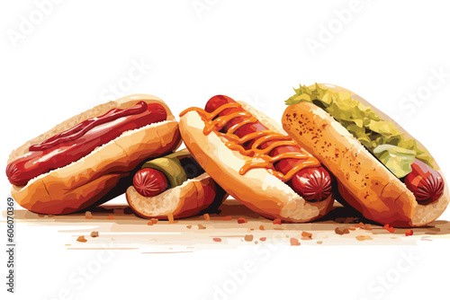 hot dog with ketchup and mustard