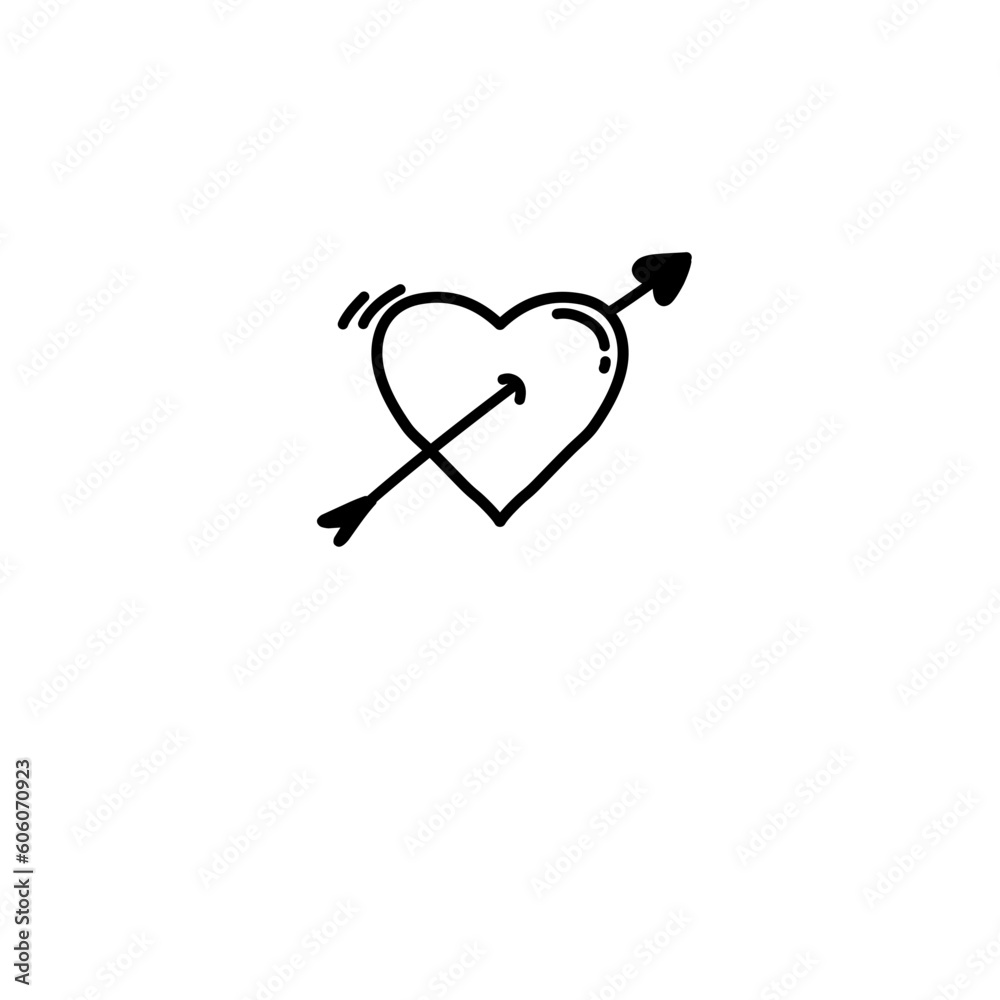romantic vector icon in doodle design romantic vector icon in doodle design