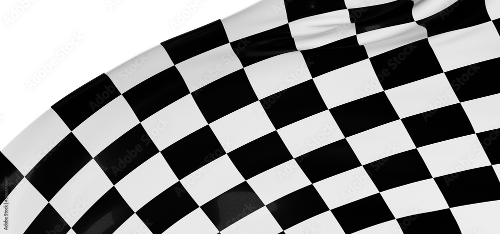 Fototapeta premium Black and white checkered abstract background. Race background with space for text. Racing flag