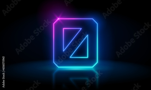 3d render, number zero glowing in the dark, pink blue neon light. Abstract cosmic vibrant color digit neon glow. Glowing neon lighting on dark background. Numbers futuristic style