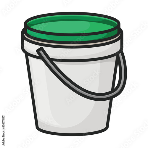 Bucket plastic vector icon.Color vector icon isolated on white background bucket plastic.