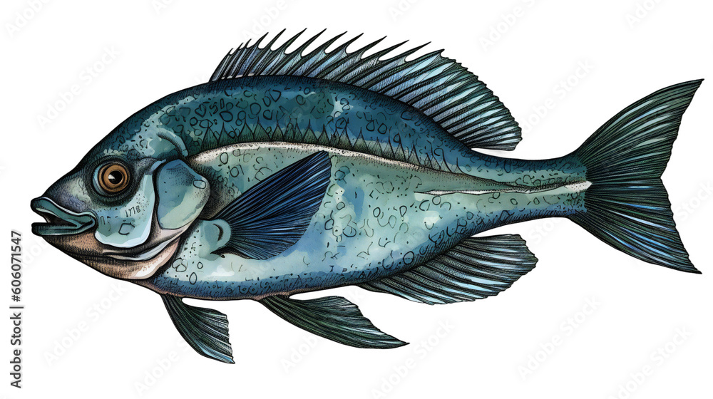 Prized Catch: A Stunning Full-Body Fish on a Transparent Background. Generative AI Prized Catch: A Stunning Full-Body Fish on a Transparent Background. Generative AI
