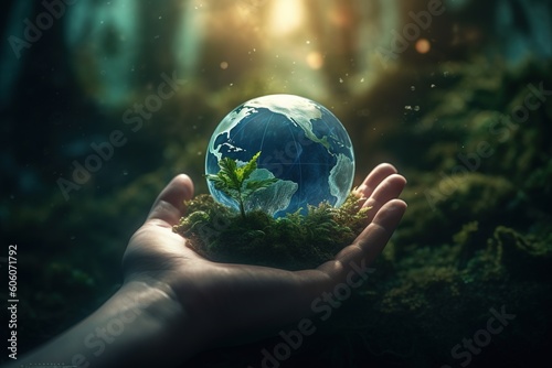 World Environment Day. Preservation of nature. Responsibility for the development of the planet, pollution, salvation is in our human hands. Ecology, earth day , globe, nature,