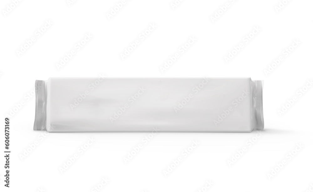 Biscuits Сookies Foil Packaging Blank 3D Rendering Biscuits Сookies Foil Packaging Blank 3D Rendering