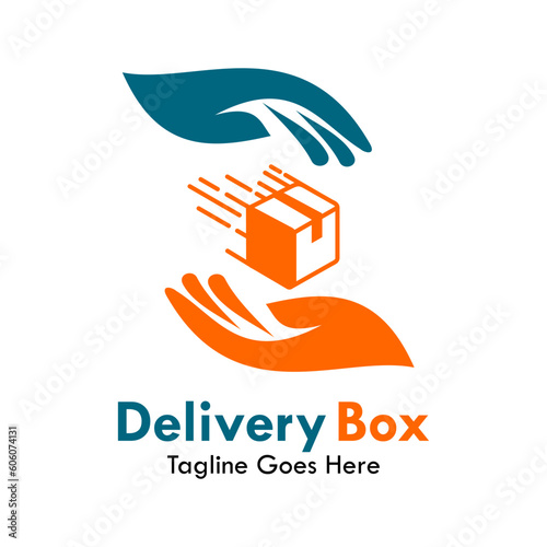 Delivery box design logo template illustration
