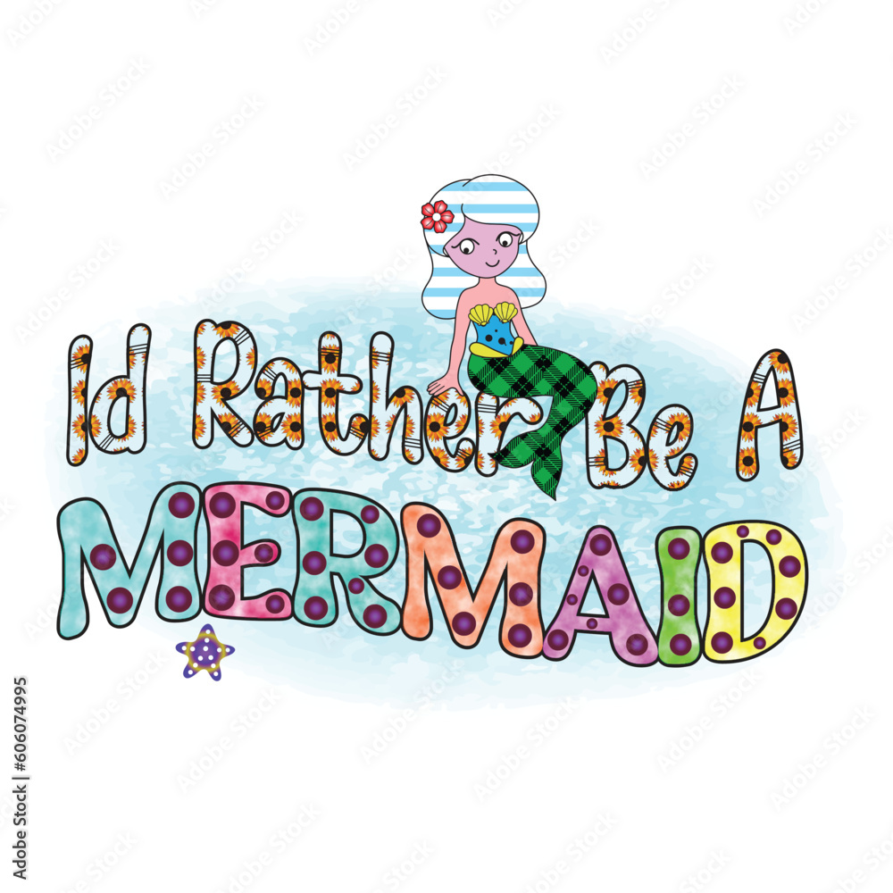 Mermaid Sublimation Design