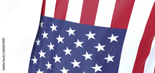 Fototapeta Naklejka Na Ścianę i Meble -  Patriotic Showcase: Eye-catching 3D USA Flag Demonstrates National Allegiance
