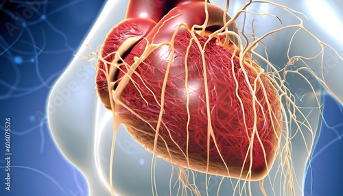 A diagram of a human heart with a vein labeled as a ` ` heart'' photo